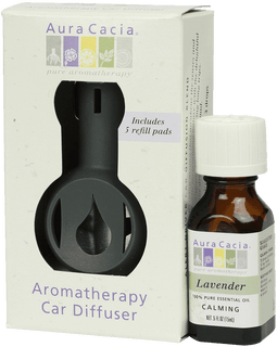 Aura Cacia Aromatherapy Car Diffuser including Lavender essential oil NET 5 fl oz (15 ml)