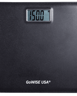 GoWISE USA GW22035 Electronic Personal Digital Scale w- Step-On Techonology & Wide Platform & LCD Display 400LB Capacity Black